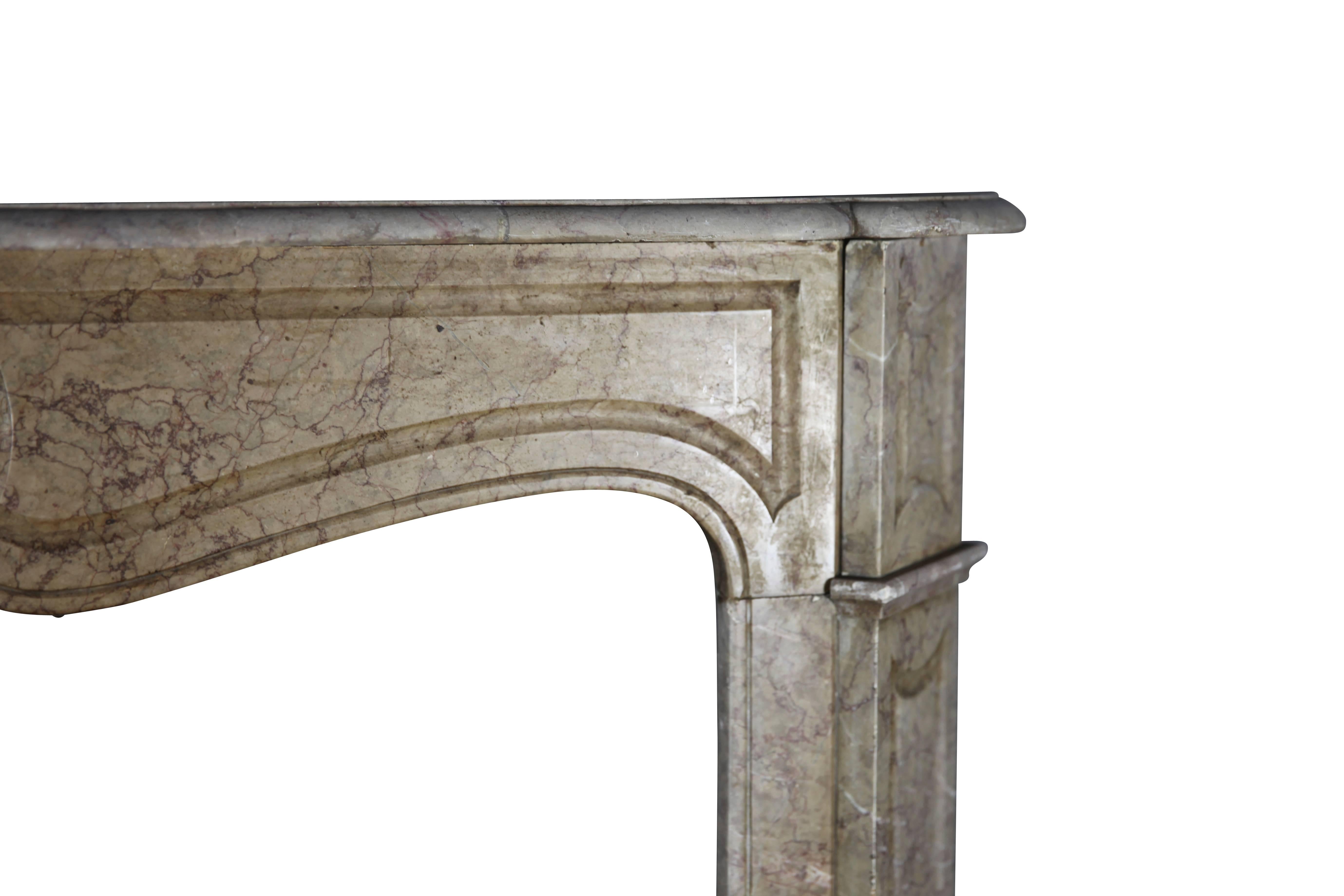 Carved 19th Century Original Marble Antique Fireplace Mantel