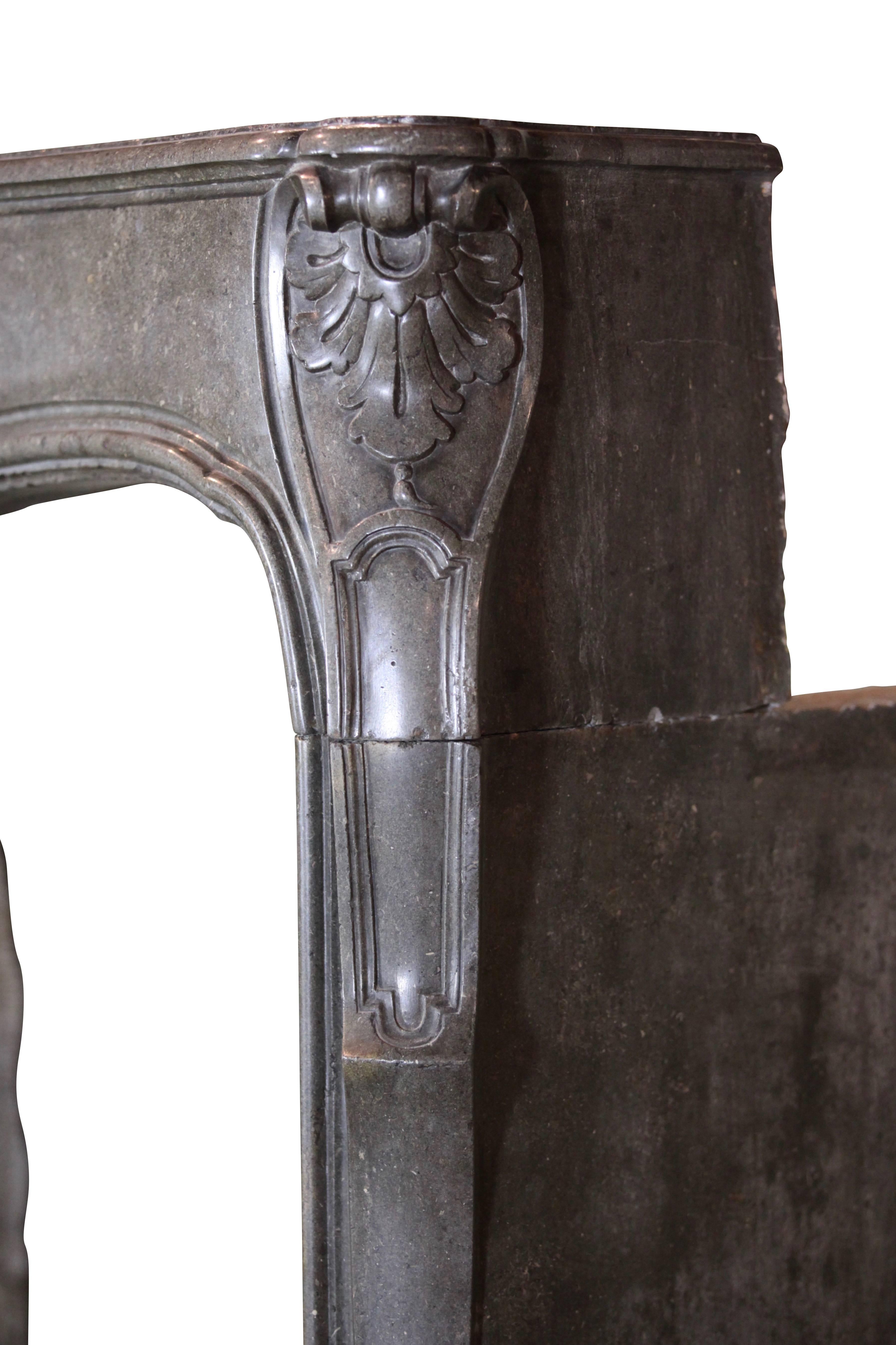 Fino Manto de Chimenea Antiguo de Borgoña Francés del Siglo XVIII en Piedra en venta 1