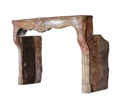 18th Century French Country Marble Hardstone Antique Fireplace Surround