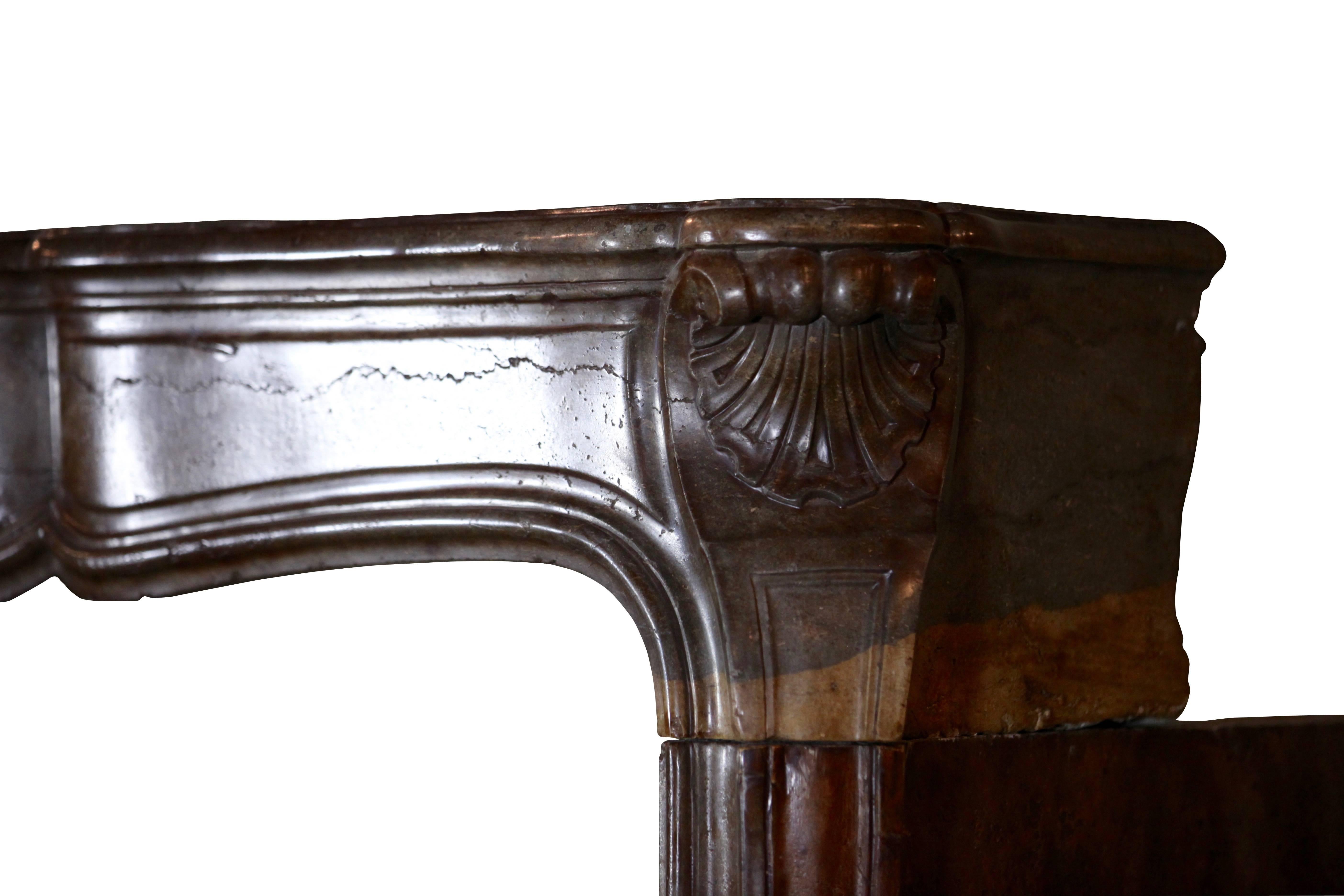 Stone 18th Century Antique Fireplace Mantel For Sale