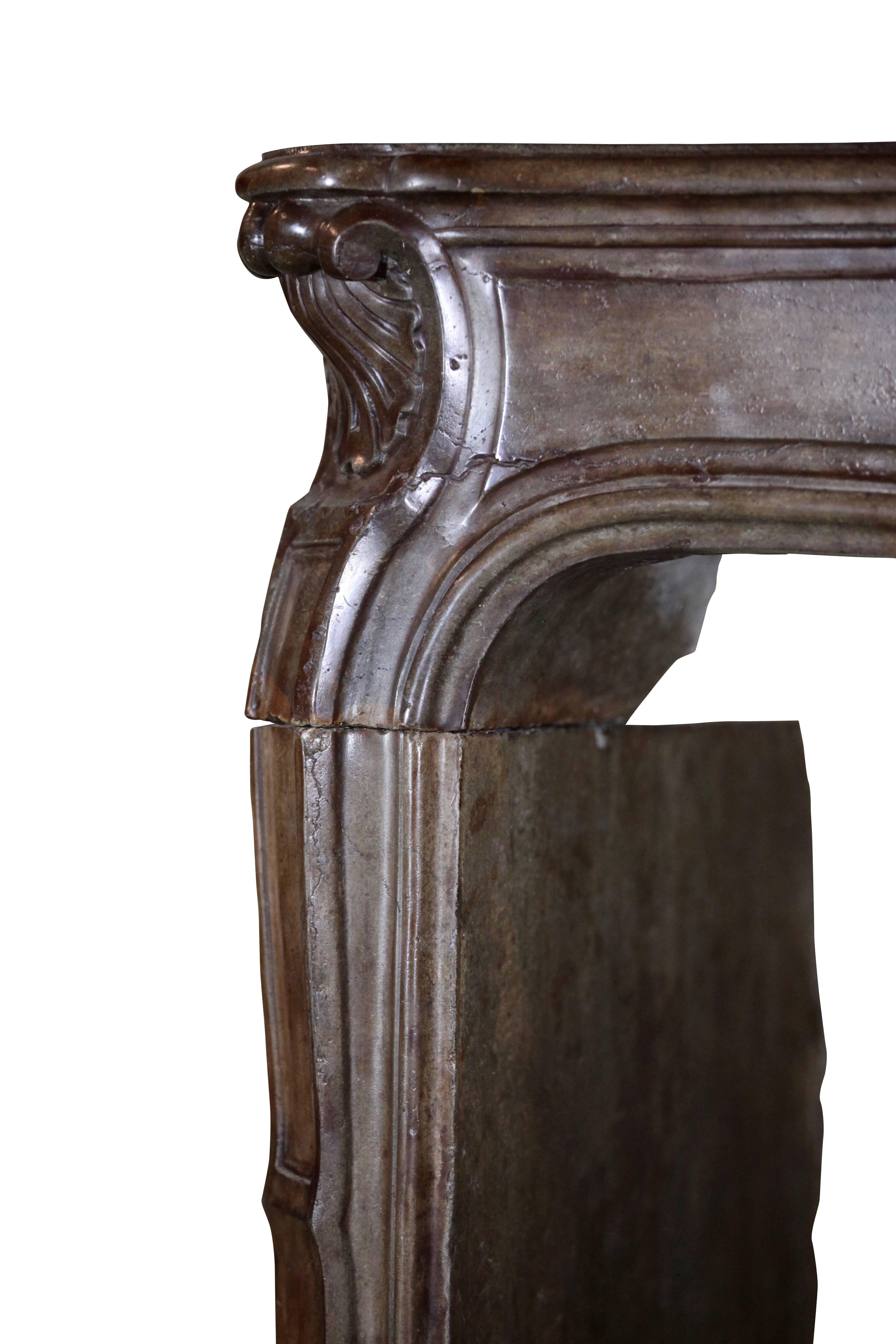 Carved 18th Century Antique Fireplace Mantel For Sale
