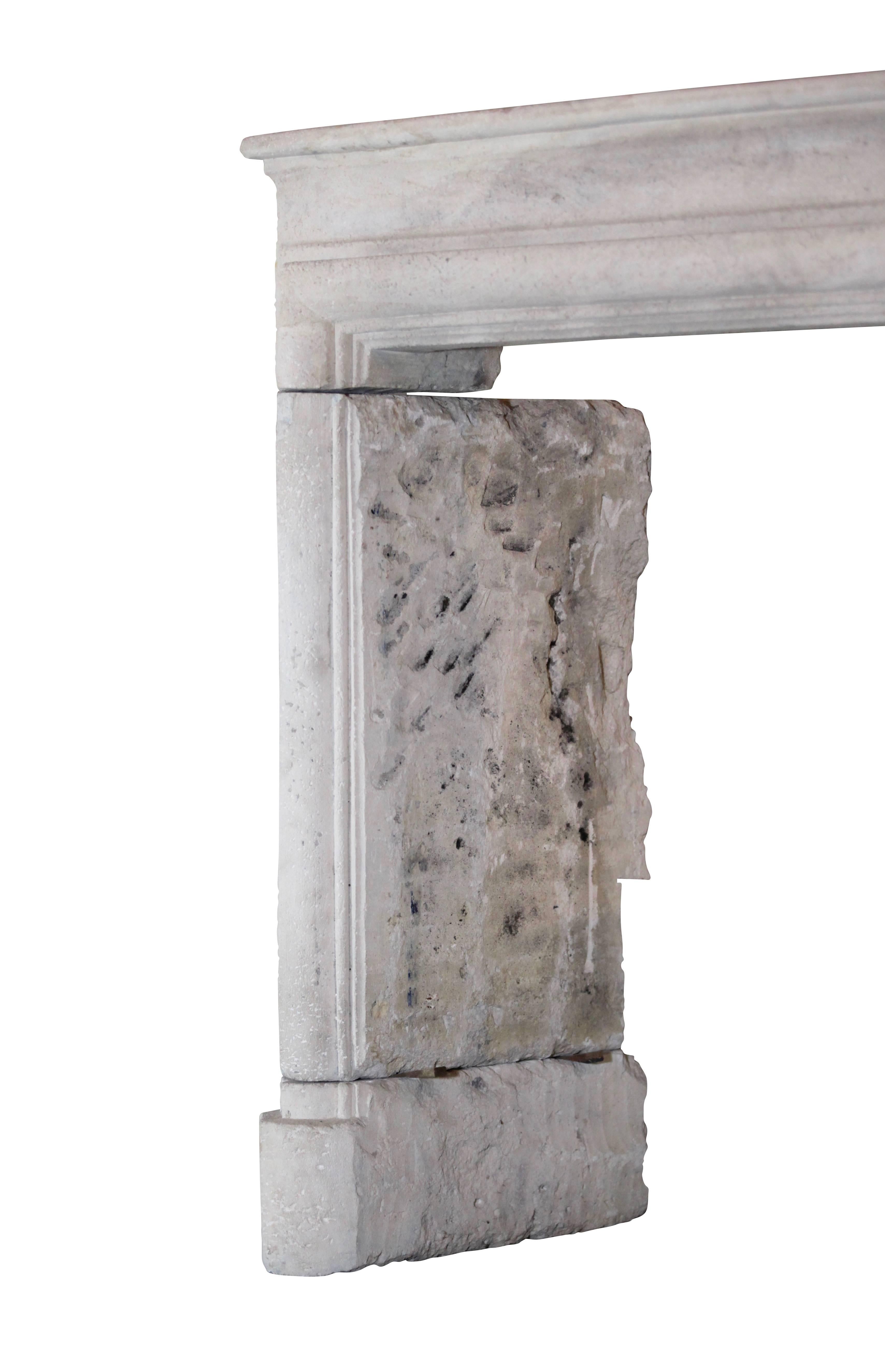 18th Century Limestone Antique Fireplace Mantel 1