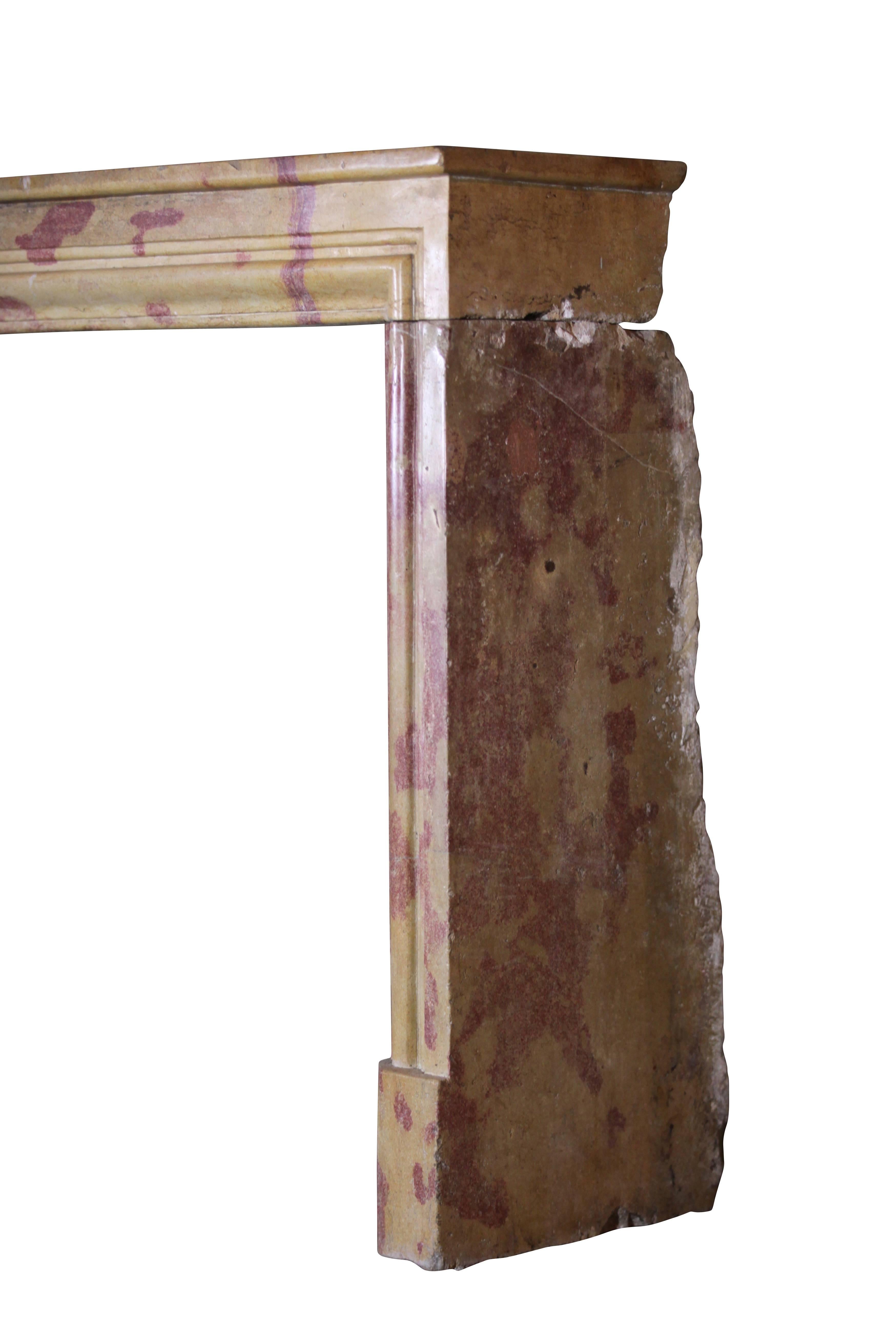 19. Jahrhundert Burgund Bicolor Antike Kamin Mantel im Angebot 3