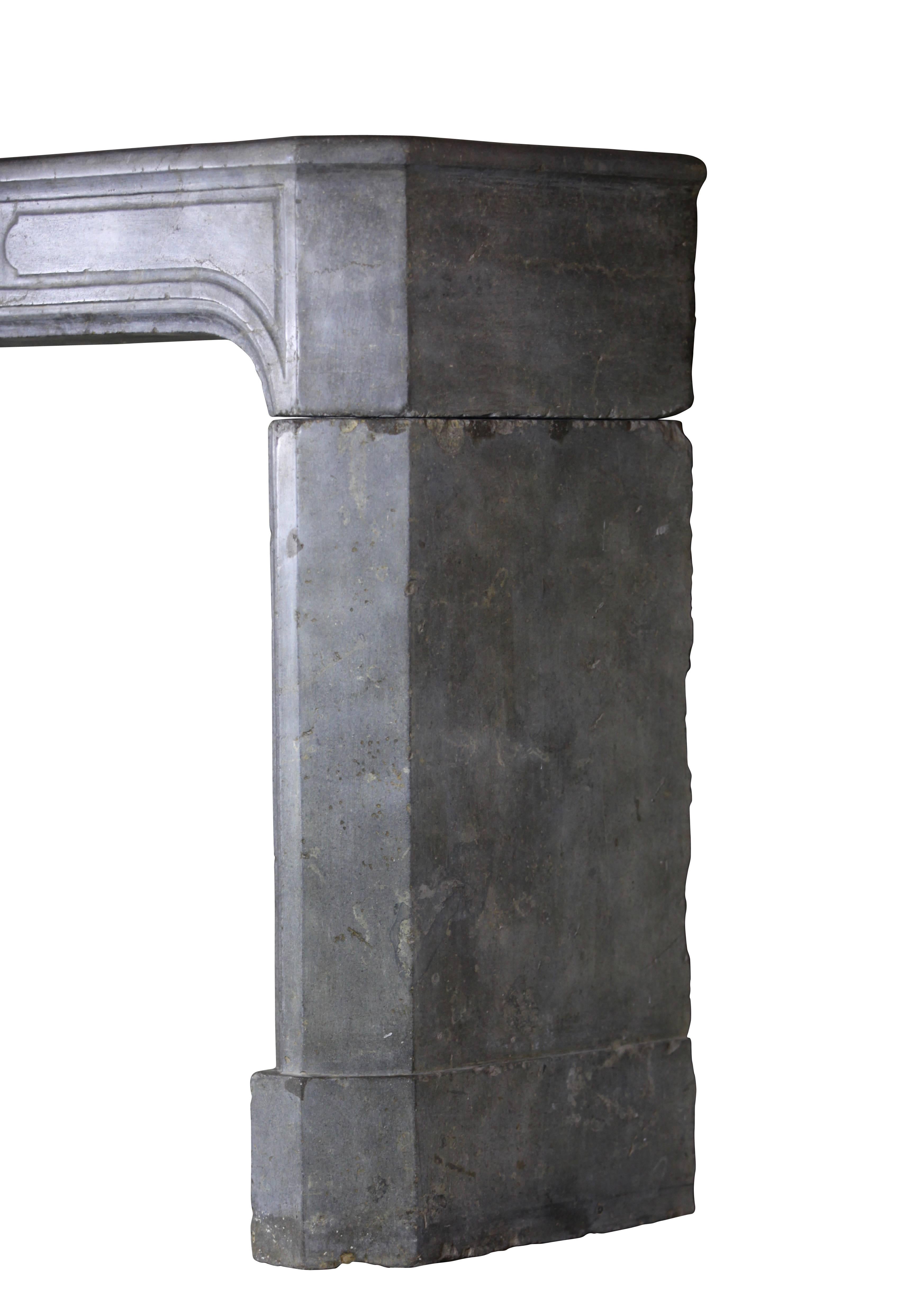 Stone 18th Century Country Bicolor Original Antique Fireplace Mantle For Sale