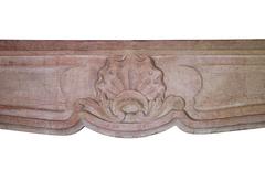 18th Century Classic Antique Fireplace Mantel in Burgundy Bicolor Hard Stone
