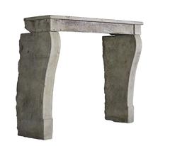 17th Century Antique Fireplace Mantel in Burgundy Hard Stone