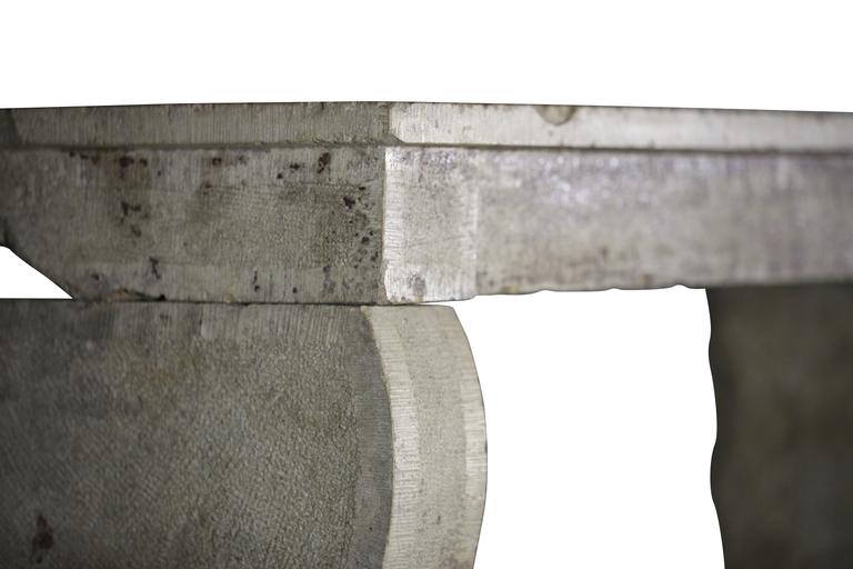 17th Century Antique Fireplace Mantel In Burgundy Hard Stone For