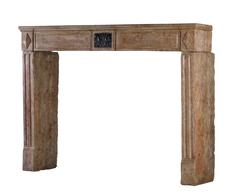 18th Century Original Antique Fireplace Mantel with Black Marble Inlay