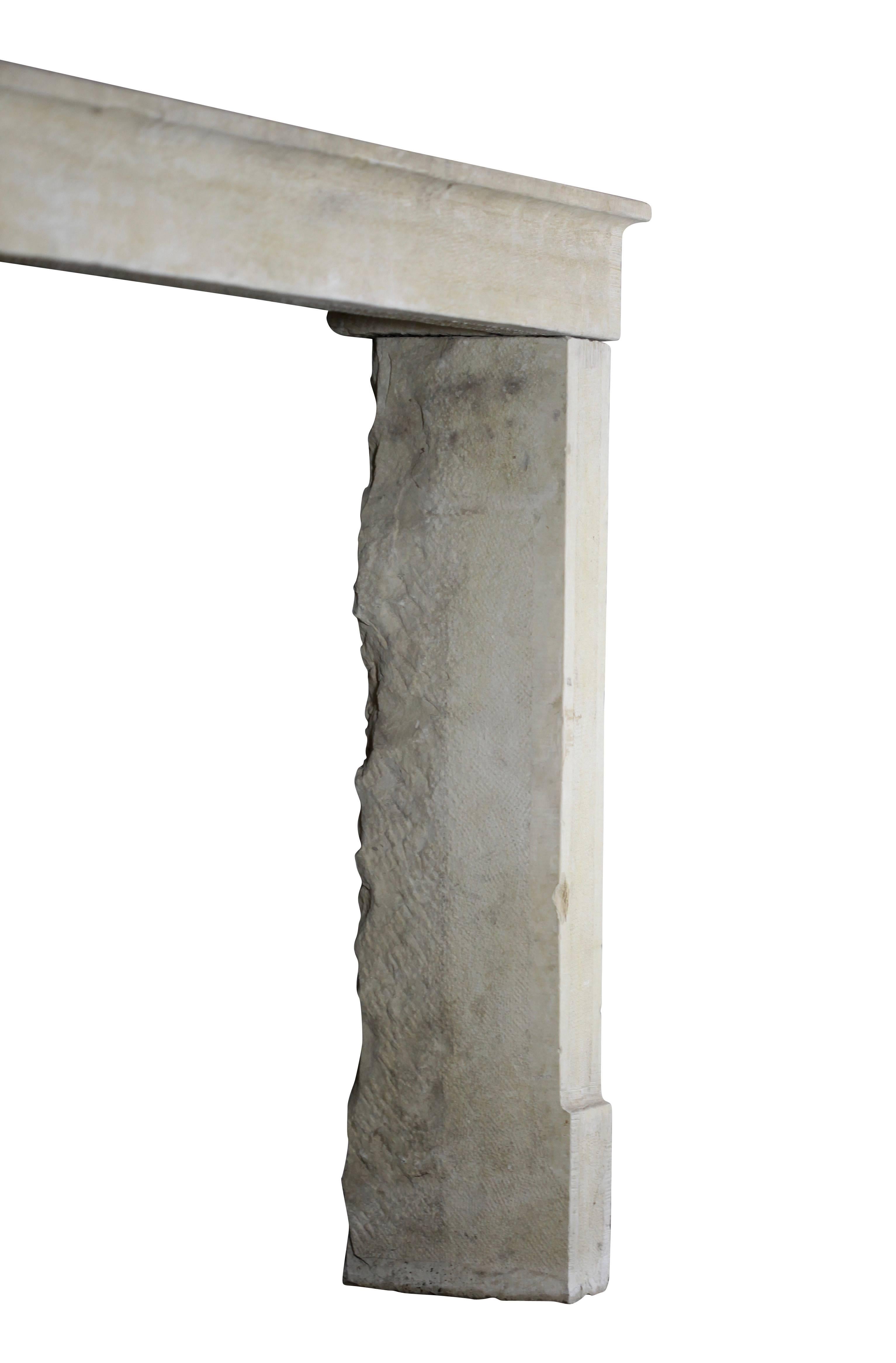 Stone 17th Century Rustic Limestone Antique Fireplace Mantel