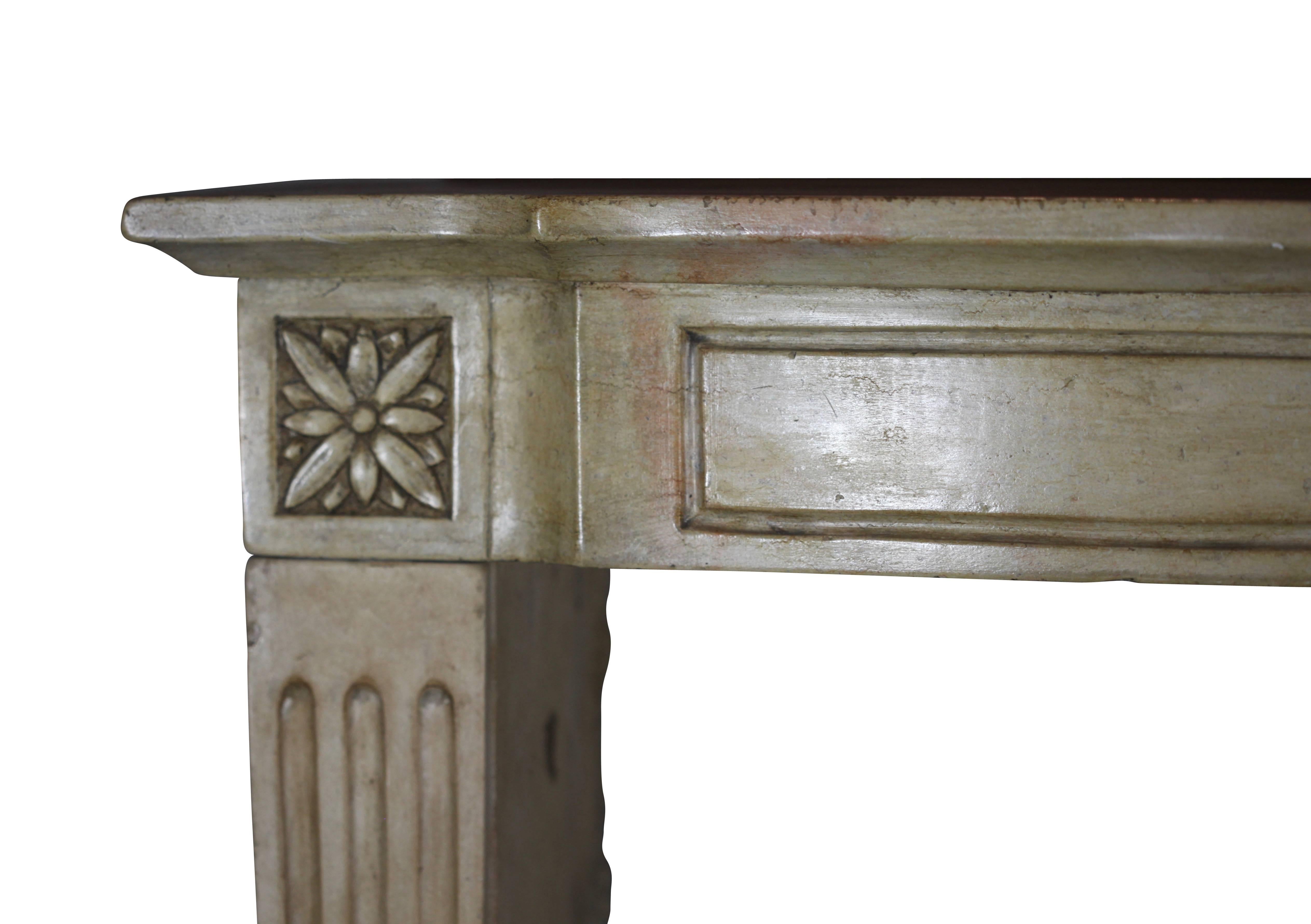 Carved 19th Century Original Antique Country Fireplace Mantel For Sale