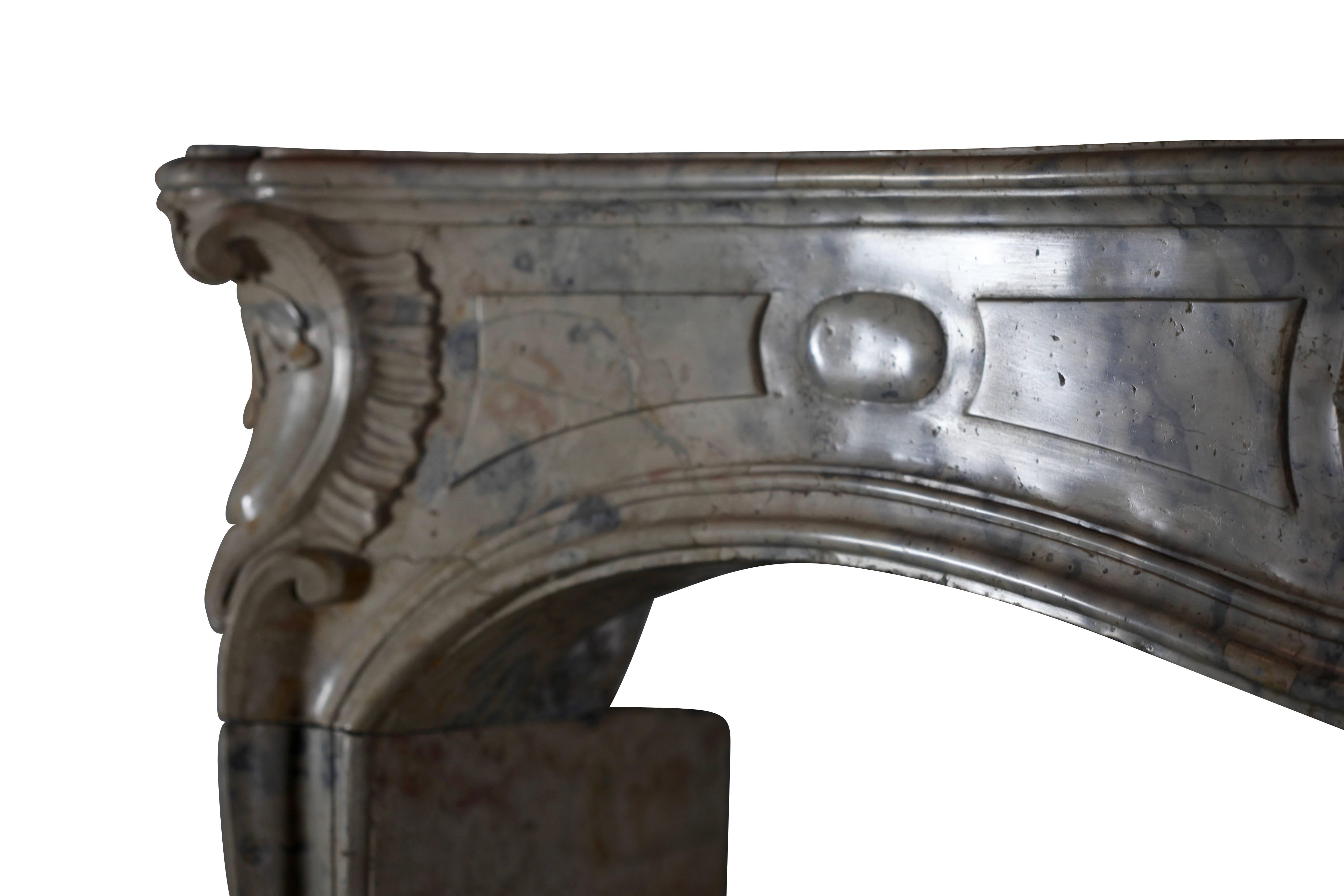Regency Timeless Cosmopolitan Classic French Antique Fireplace Mantle For Sale