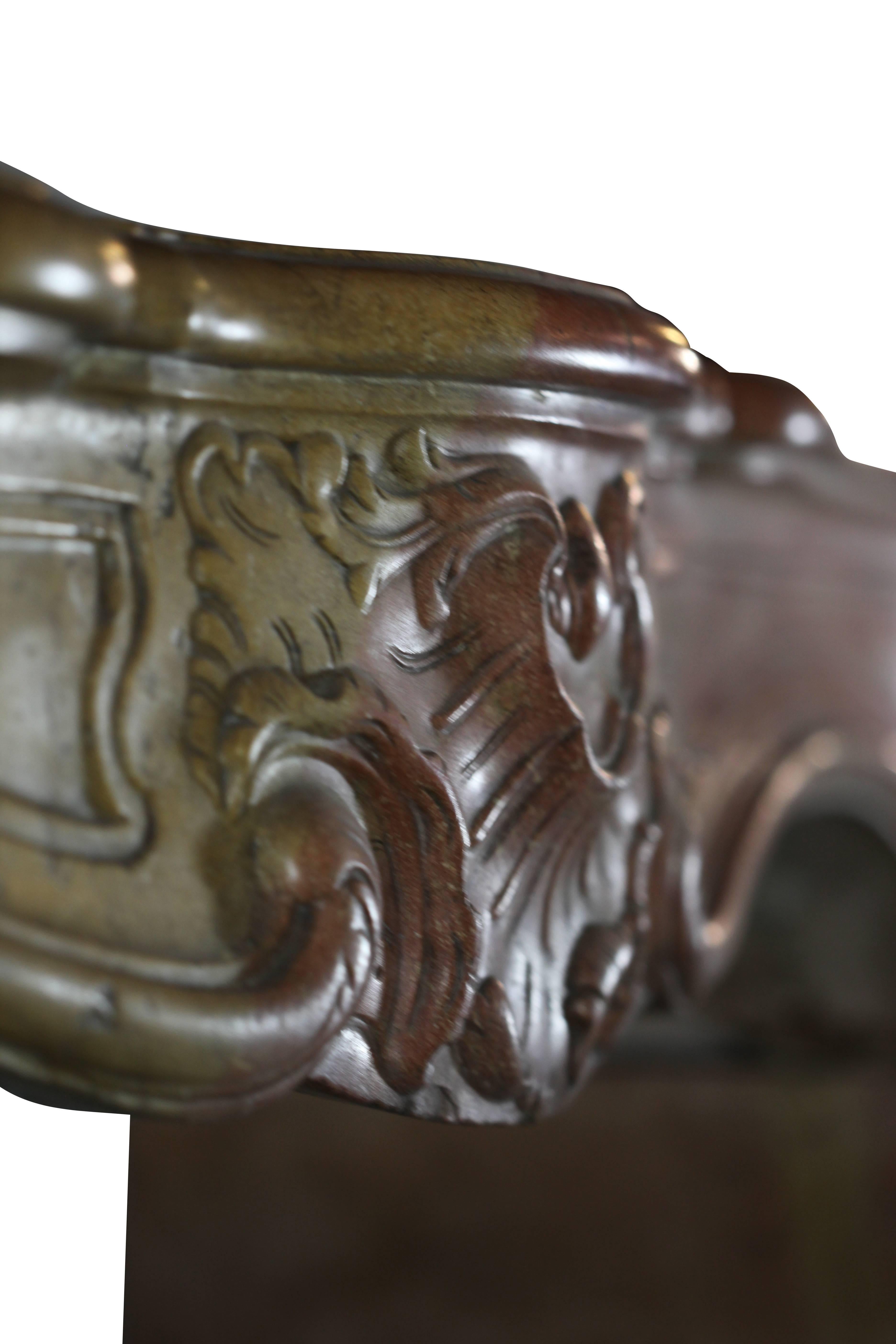 Regency Cheminée ancienne du 18ème siècle en pierre dure bicolore de Bourgogne en vente