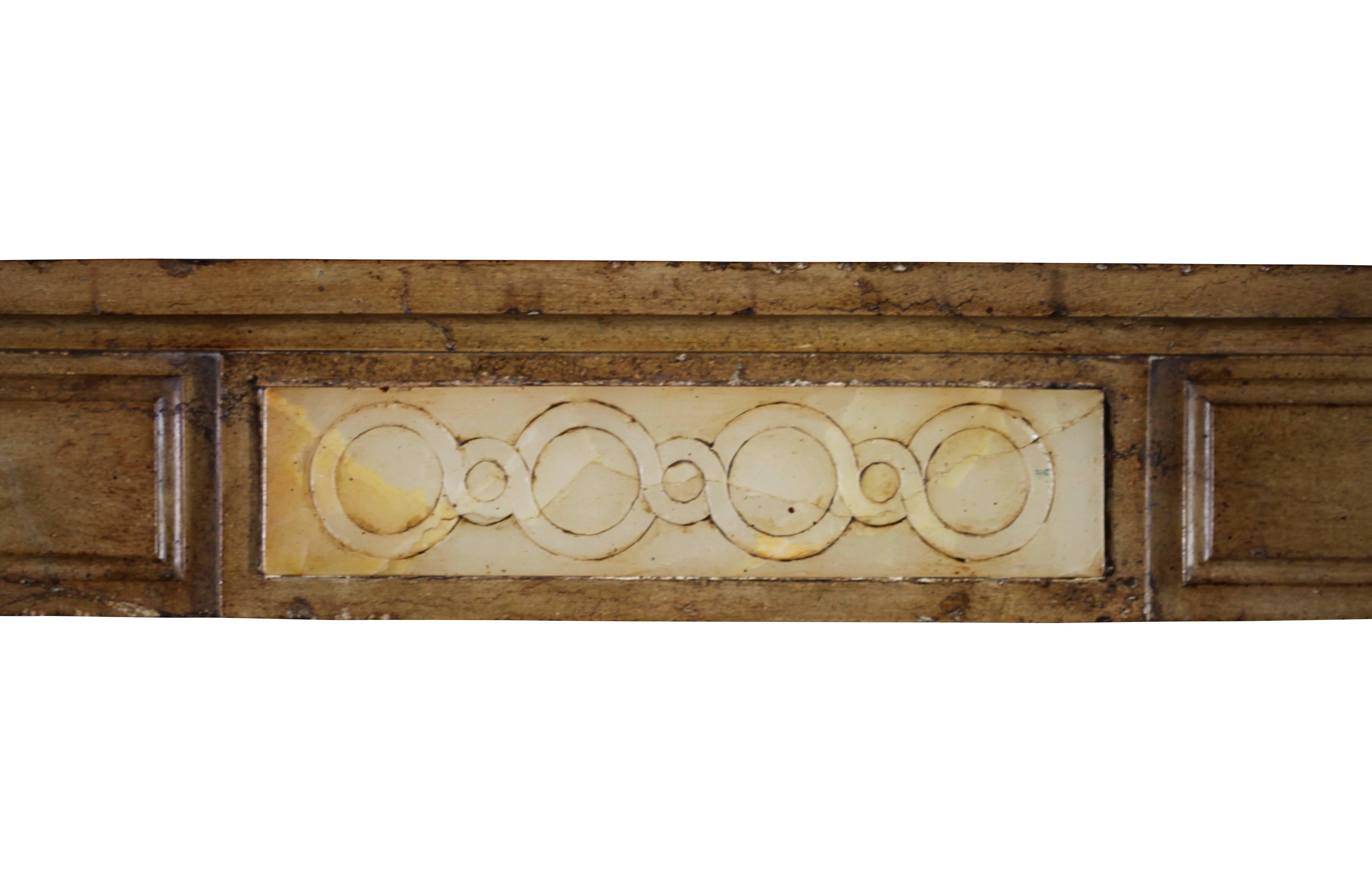 Directoire 18th Century Antique Fireplace Mantel with Starry Marble Inlay For Sale