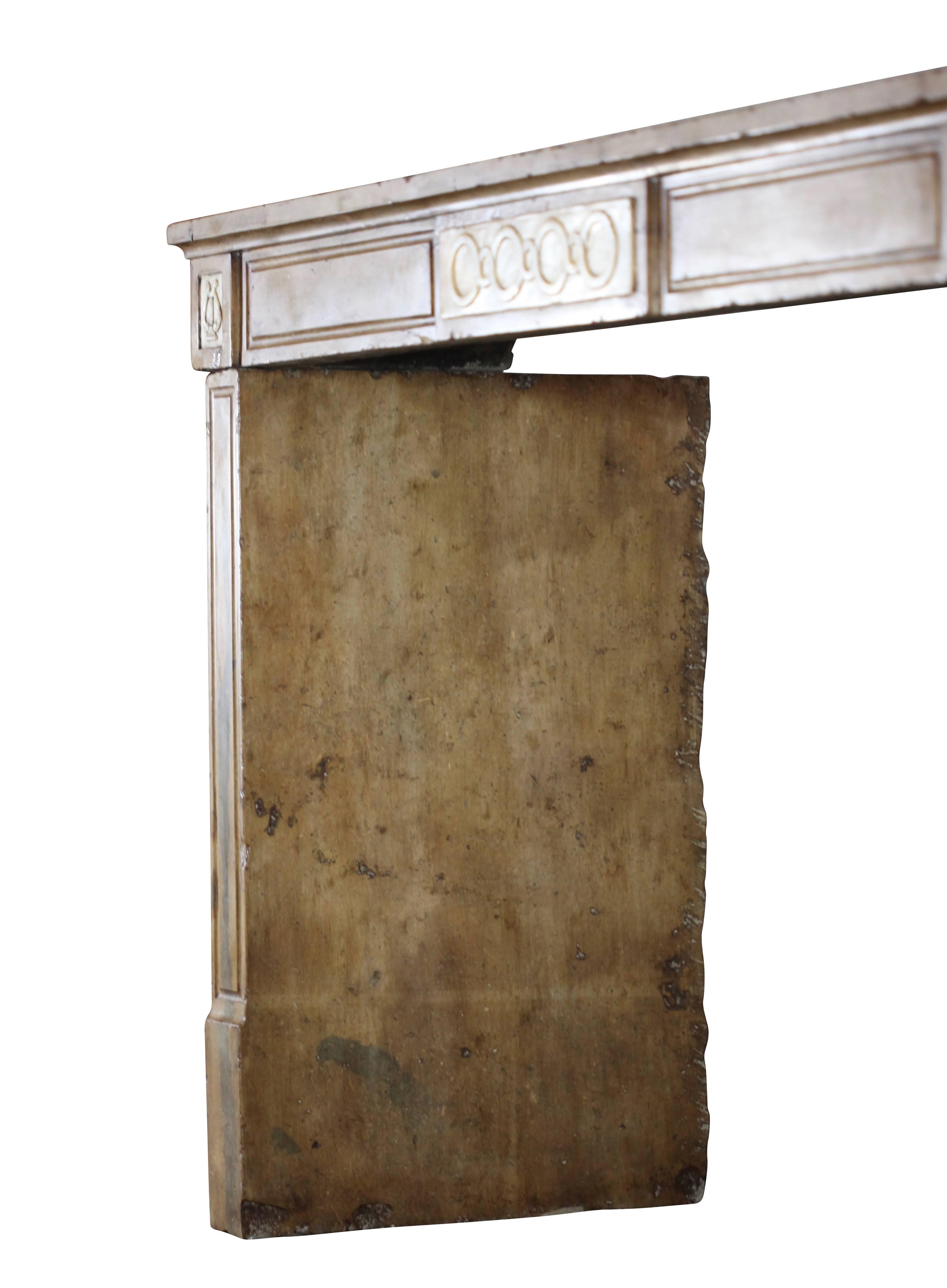 French 18th Century Antique Fireplace Mantel with Starry Marble Inlay For Sale