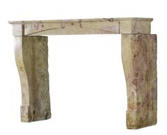 19th Century Original Bicolor French Hard Stone Antique Fireplace Mantle