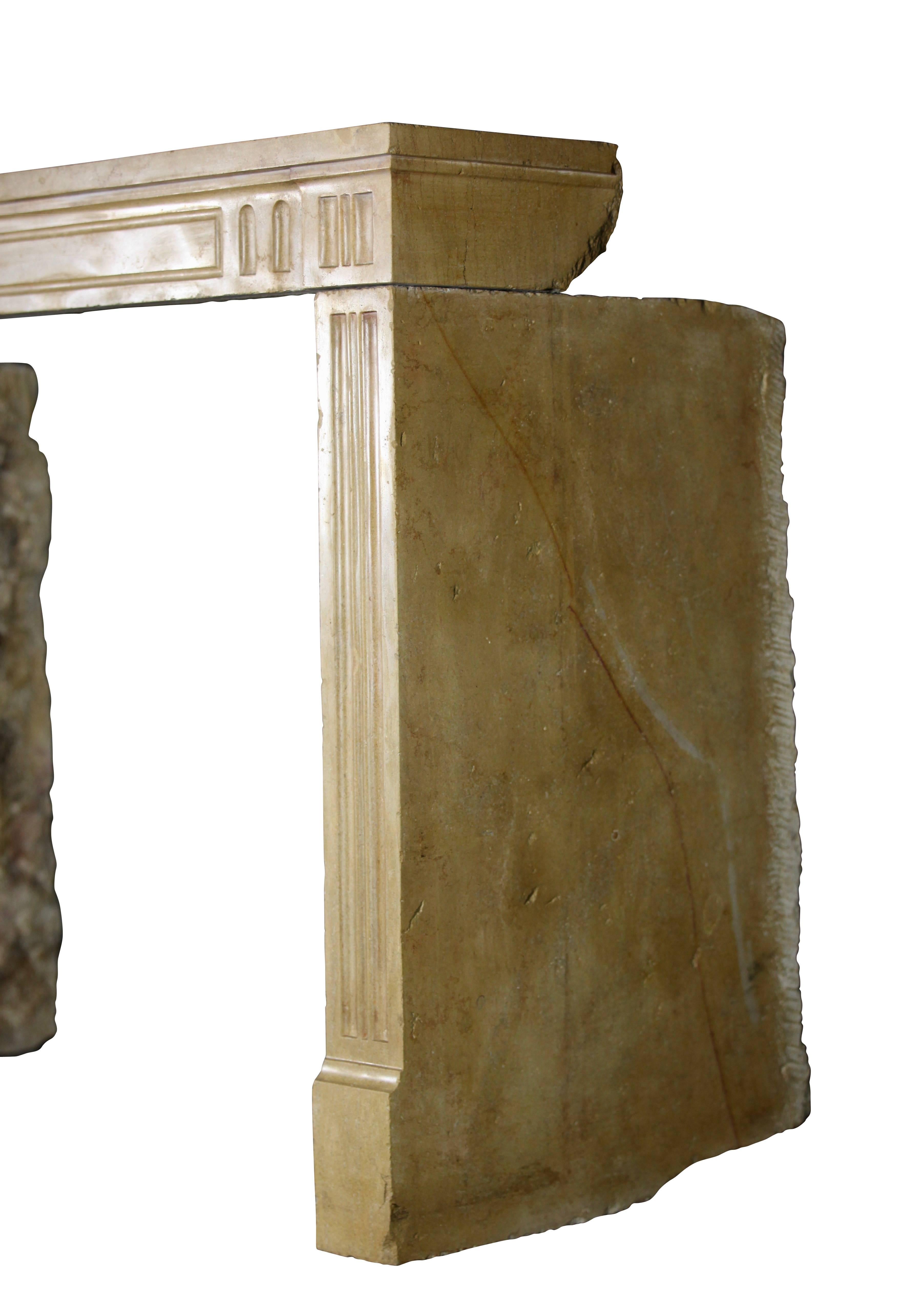 Louis XVI Cheminée ancienne en pierre dure de Bourgogne du XVIIIe siècle en vente