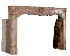 18th Century Burgundy Hardstone Antique Fireplace Mantel