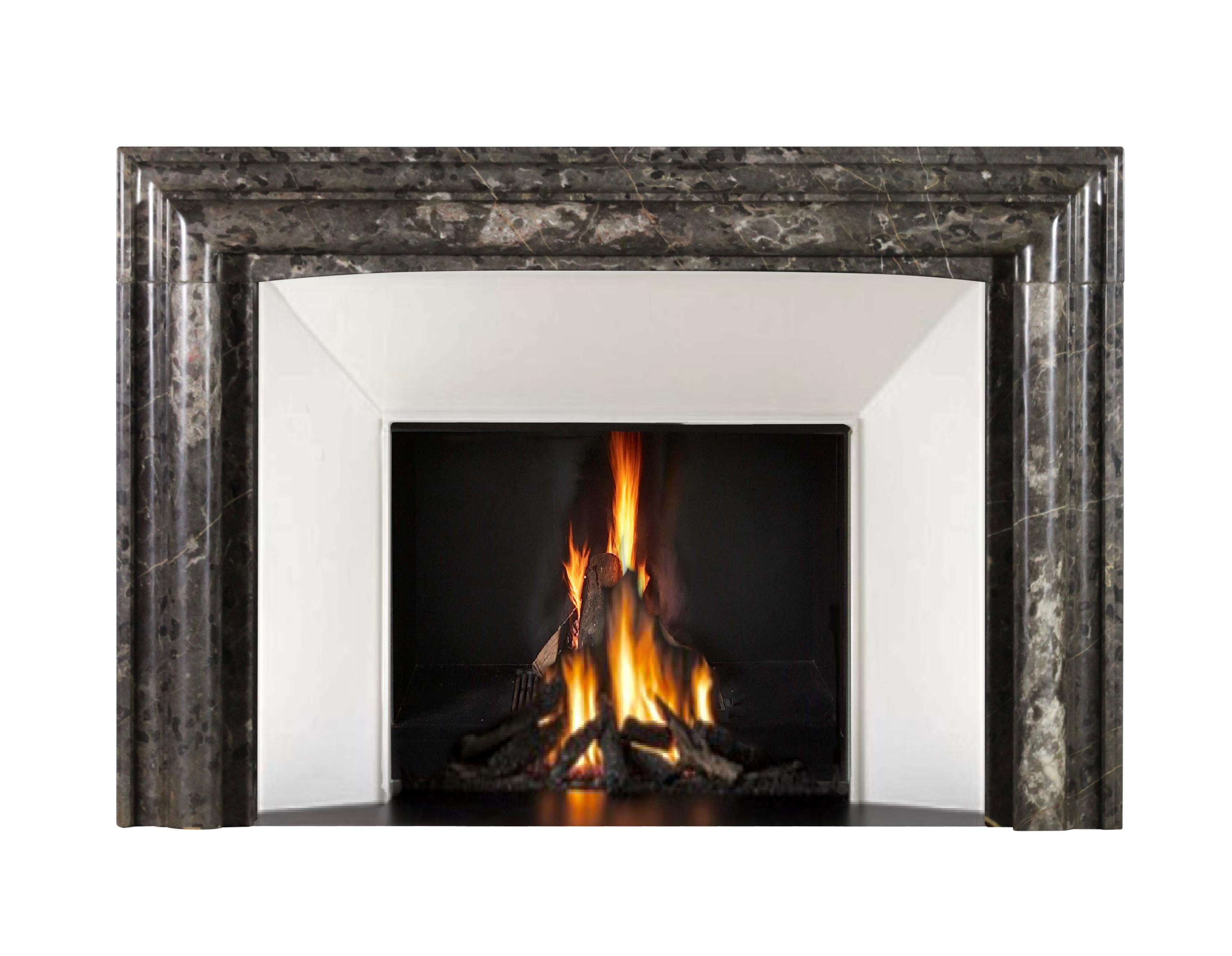 Baroque Timeless European Bolection Marble Fireplace Surround For Sale