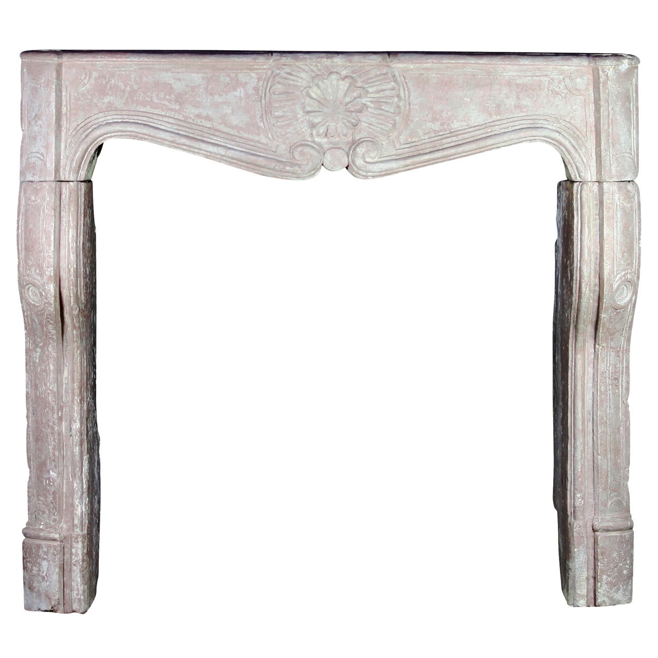 18th C. Regency Period Limestone Antique Fireplace Mantel Burgundy Hardstone