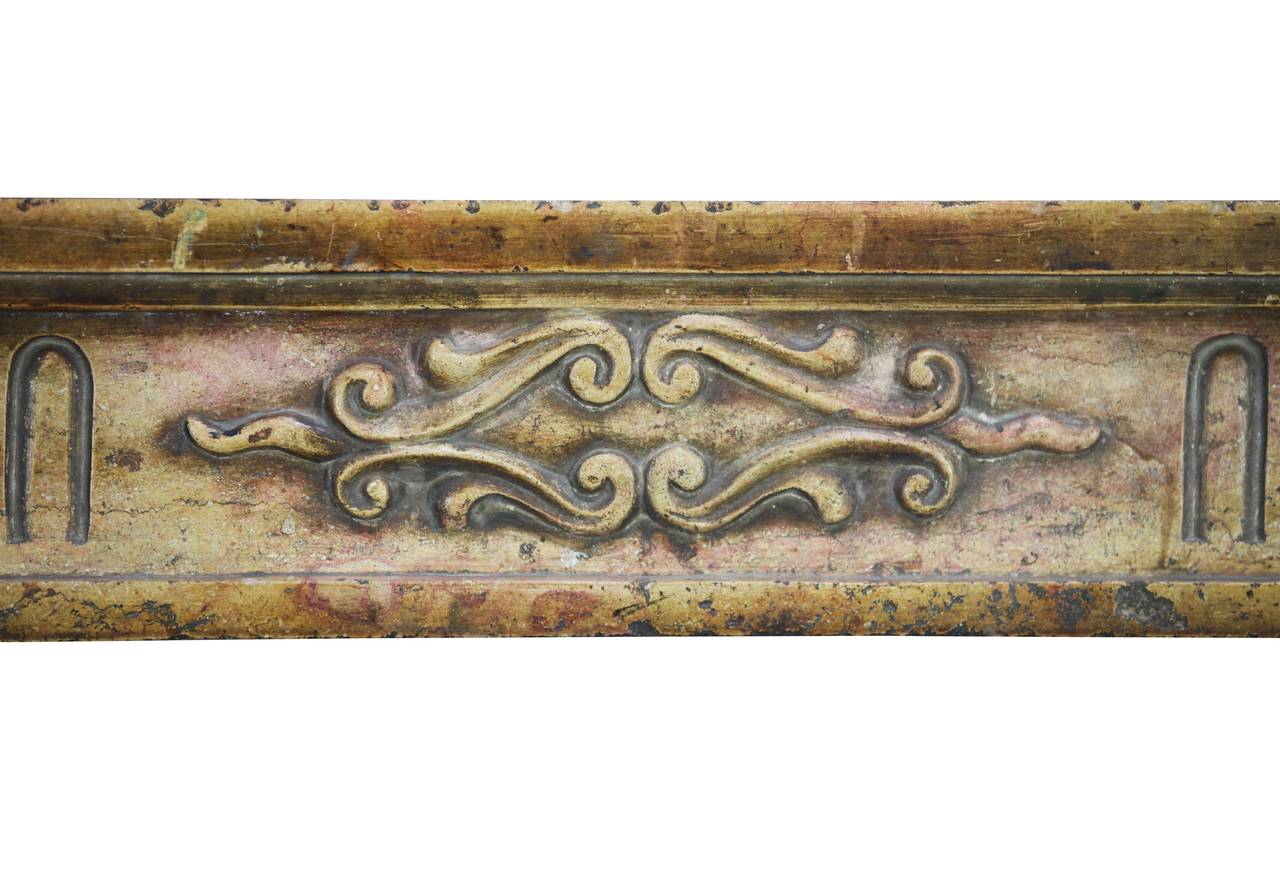 Carved 18th Century French Hard Stone Antique Fireplace Mantel, Louis XVI Period For Sale