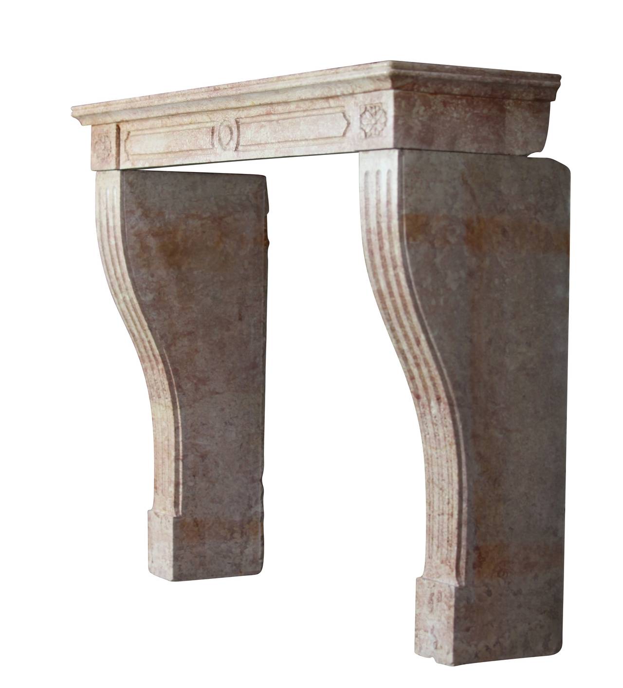 19th Century, French Hard Stone Louis XVI Style Antique Fireplace Mantel In Good Condition For Sale In Beervelde, BE