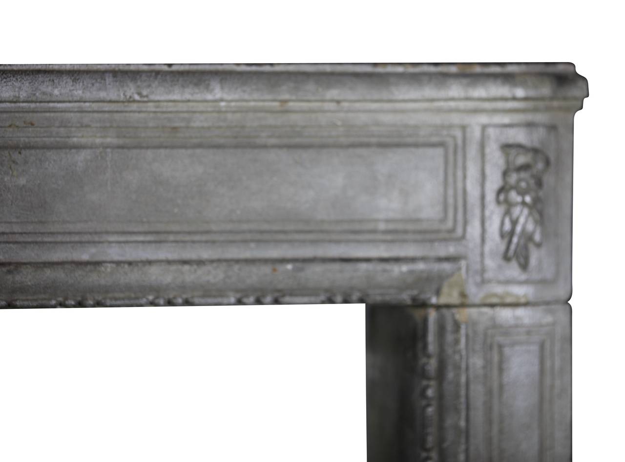 Carved 18th Century Original Rustic French Limestone Antique Fireplace Mantel