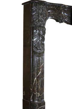 Beautiful Belgian Antique Fireplace Mantel in Marble with Special Fronton