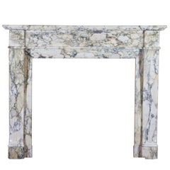 19th Century French Original Used Fireplace in Marble