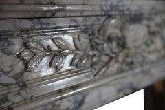 19th Century French Original Antique Fireplace in Marble