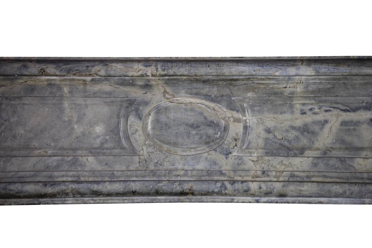 Carved 18th Century Louis XIV Fine French Antique Fireplace Mantel in Hard Stone For Sale