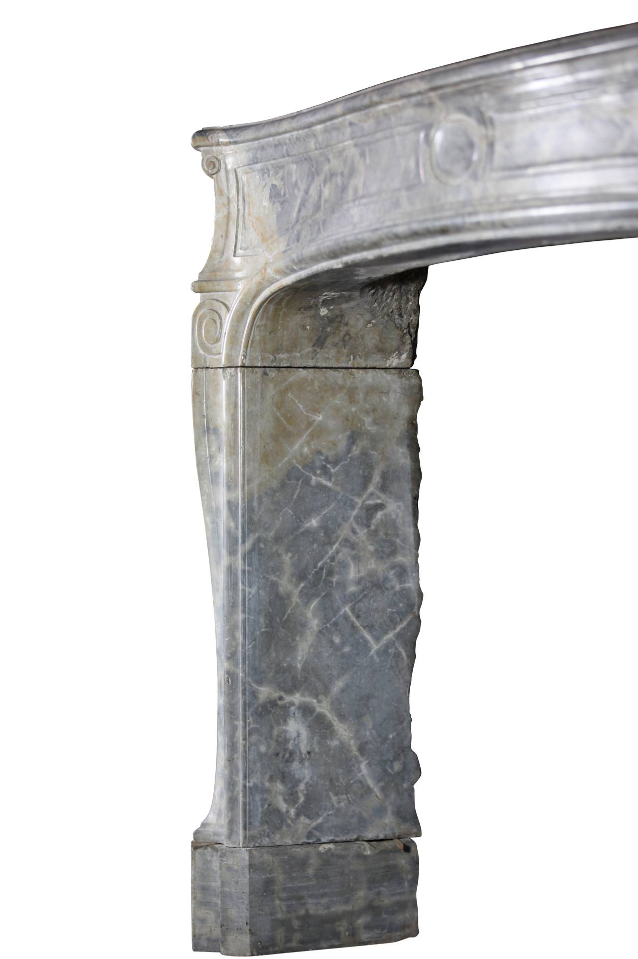 18th Century Louis XIV Fine French Antique Fireplace Mantel in Hard Stone For Sale 1