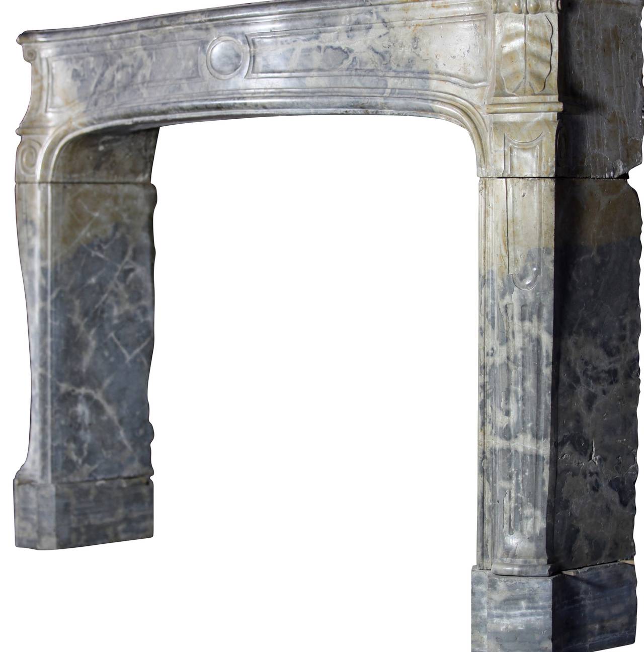 18th Century Louis XIV Fine French Antique Fireplace Mantel in Hard Stone For Sale 6