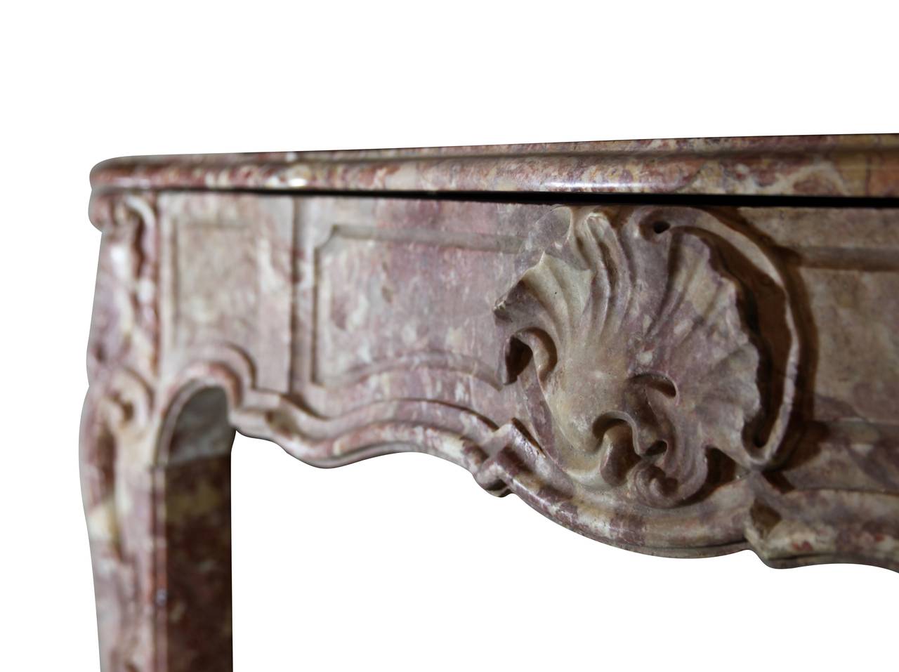 Carved 18th Century Fine Italian Antique Fireplace Mantel For Sale