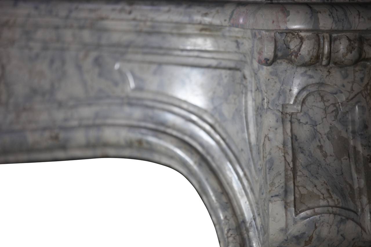 French 18th Century Fine European Vintage Marble Hard Stone Antique Fireplace Mantel  For Sale