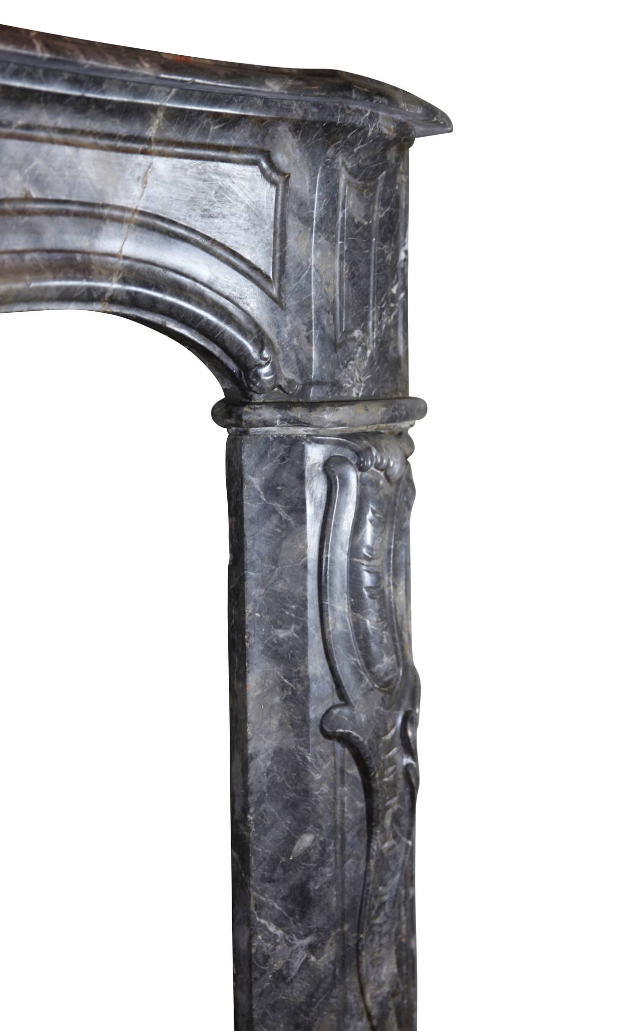 Polished 18th Century Grey Marble Fine Antique Regency Fireplace Surround