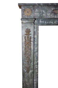 18th Century Fine Marble Fireplace Surround With Bespoke Brass Bijouterie