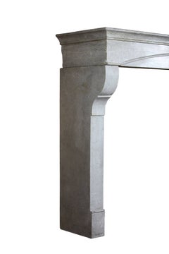 19th Century Timeless Small French Antique Fireplace Surround in Grey Stone