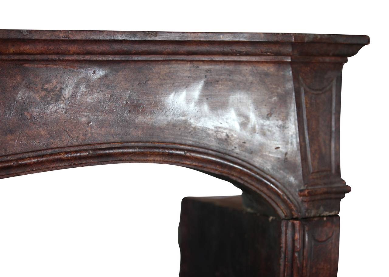 Elegant 18th Century Classic Fine French Limestone Antique Fireplace Mantle For Sale 3
