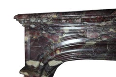 Chique French Royal Brêche Violet Marble Antique Fireplace Surround