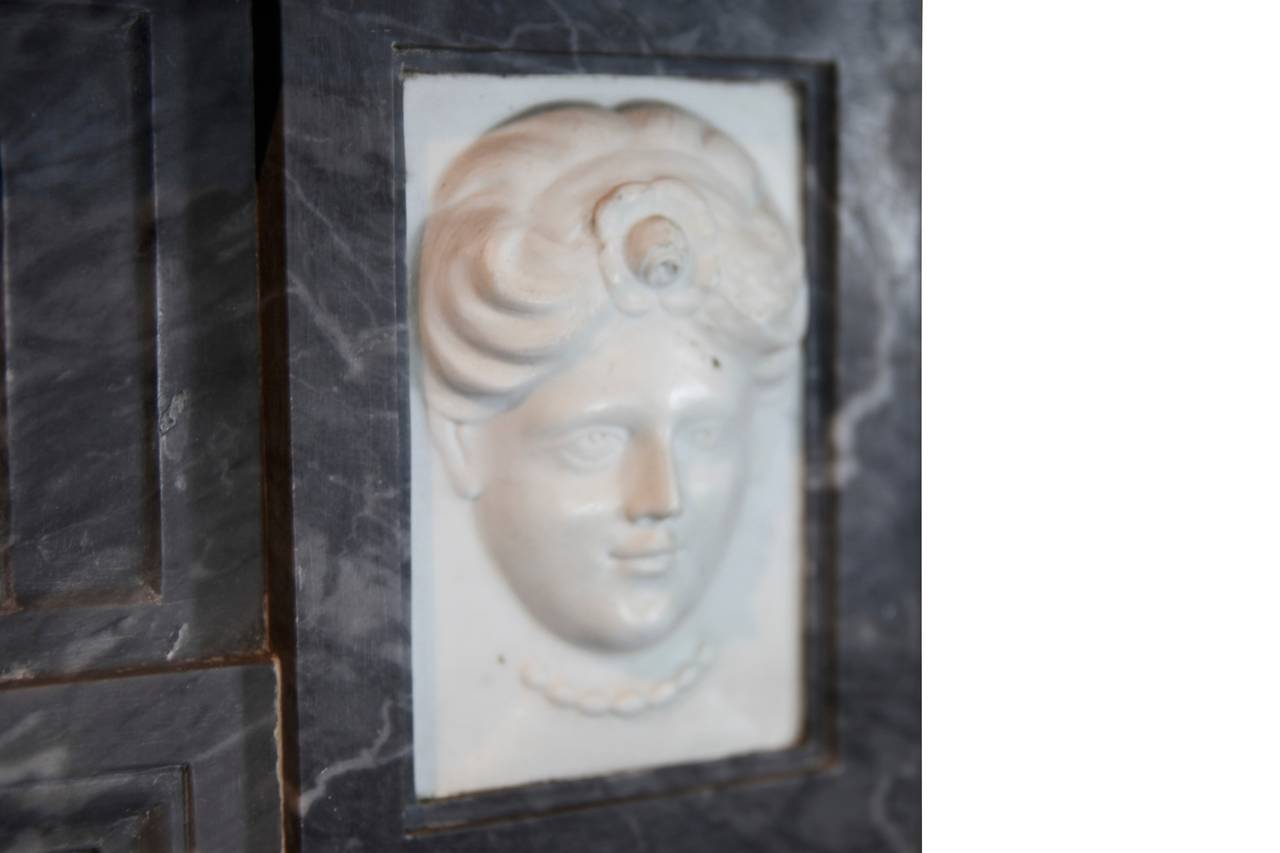 Statuary Marble 18th Century Fine European Antique Fireplace Surround in Marble from Bruges For Sale