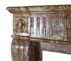 19th Century Classic Rich French Antique Fireplace Surround in Marble