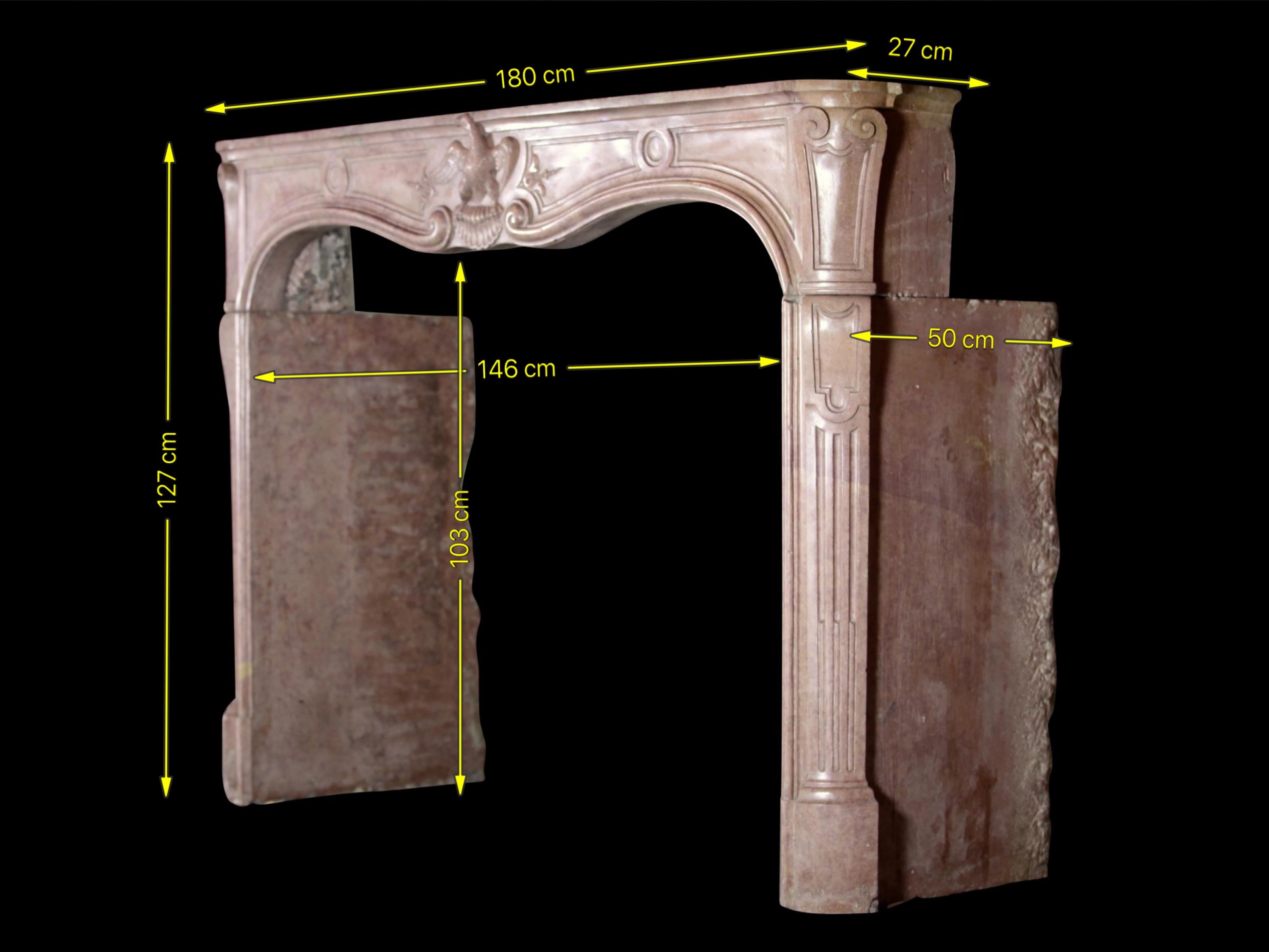 French Imperial Original Antique French Fireplace Surround For Sale 8