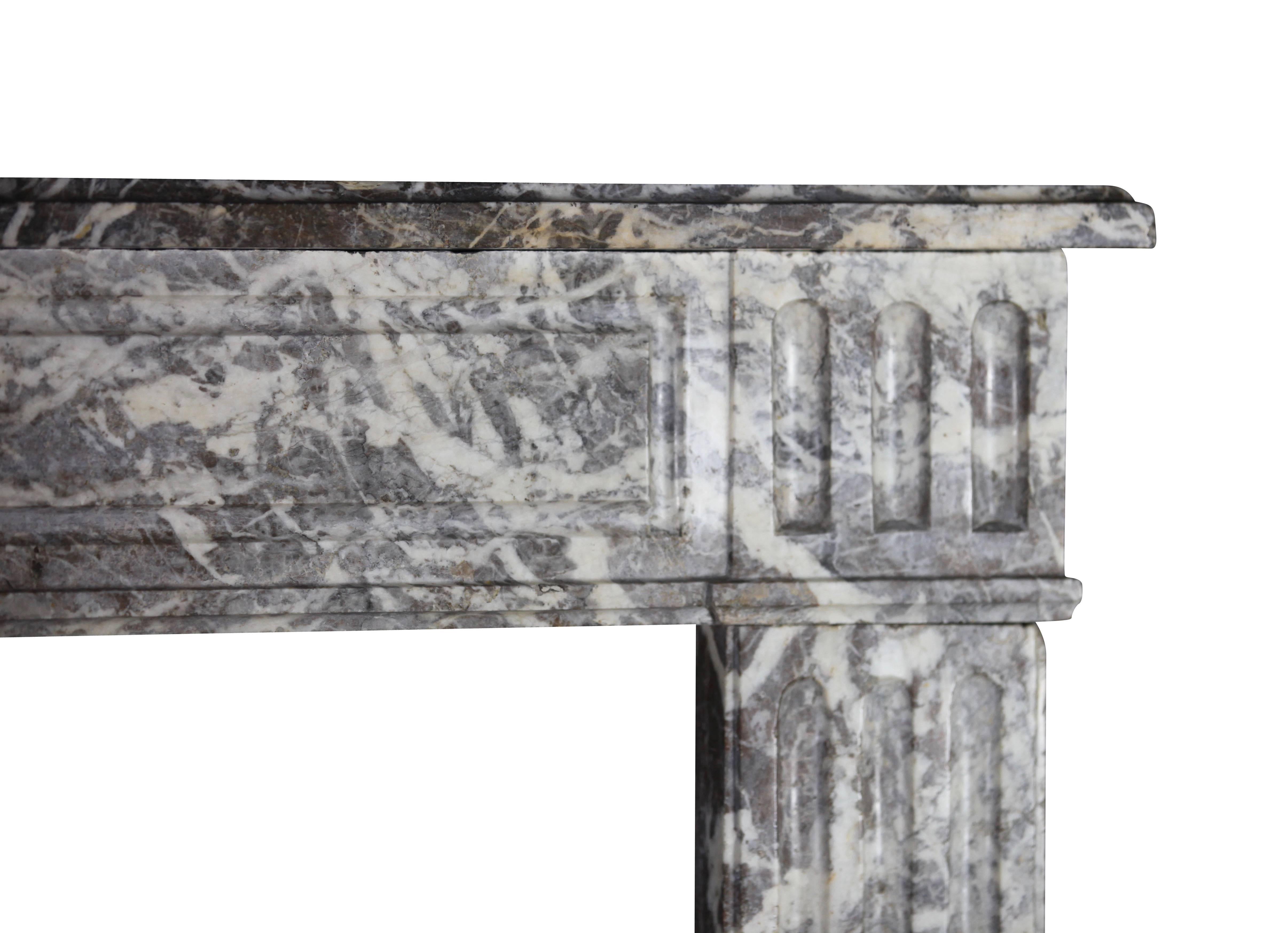 18th Century and Earlier 18th Century European Gris d'Ardenne Classic Marble Antique Fireplace Surround