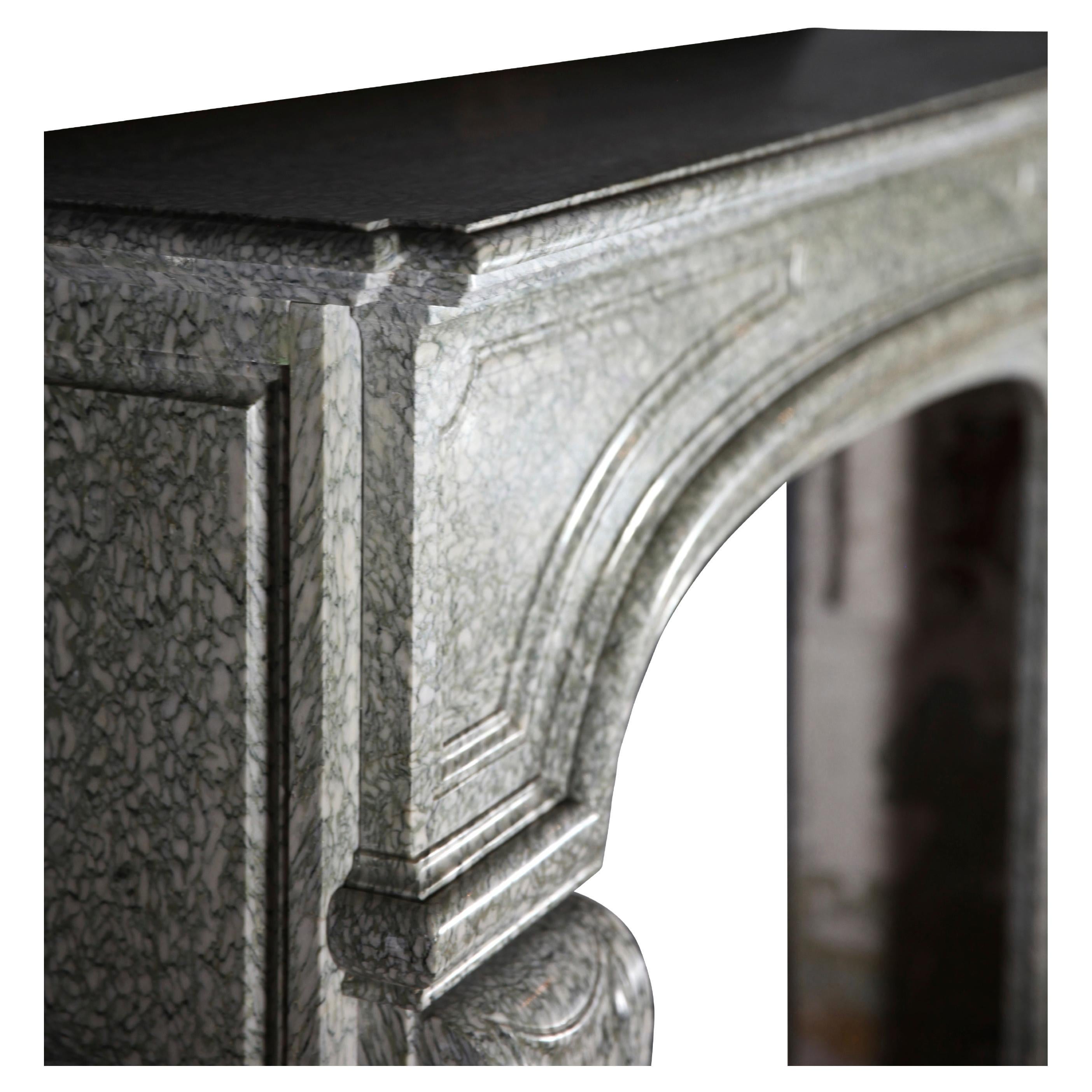 This Campan Vert marble vintage fireplace surround is a Louis XIV style from the 19th century. A typical European style however you will find this marble in lots of historical landmarks in the USA.
Measures:
165 cm Exterior Width 64,96 Inch
119 cm