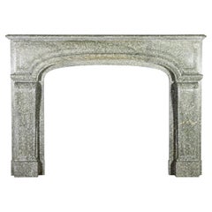 French Campan Vert Marble Vintage Fireplace Surround