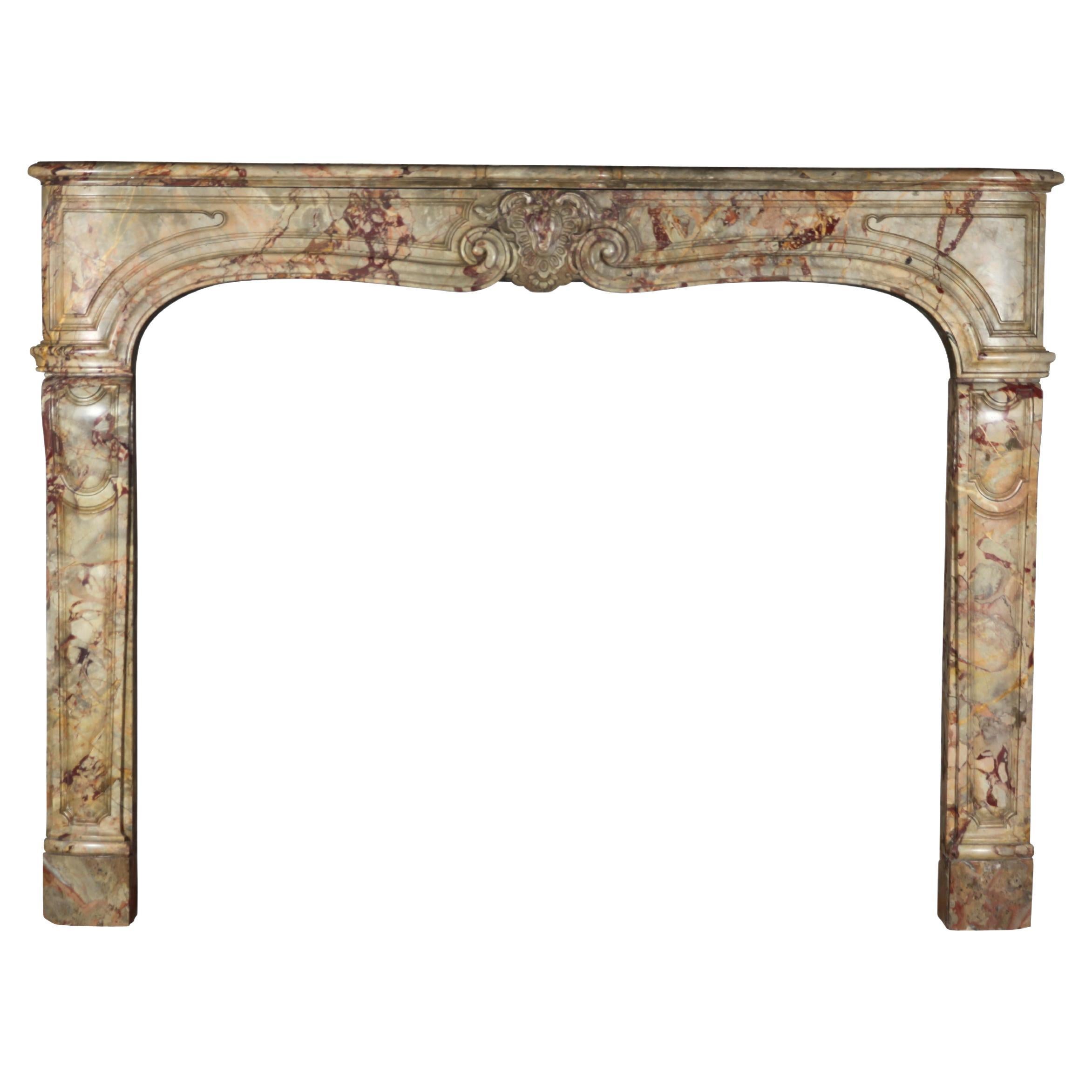 Classic Parisian Interior Design Original Antique Marble Fireplace Surround For Sale