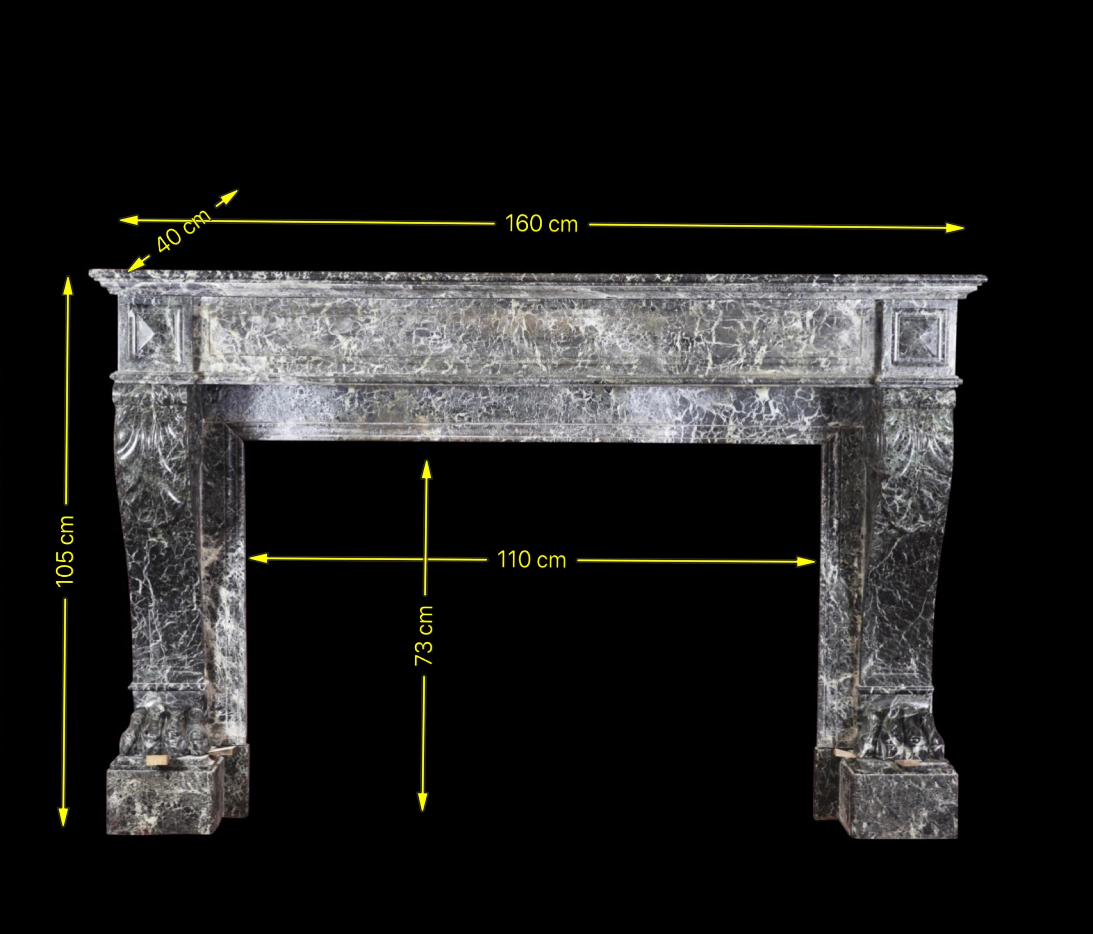 19th Century Belgian Antique Fireplace Surround For Sale 4