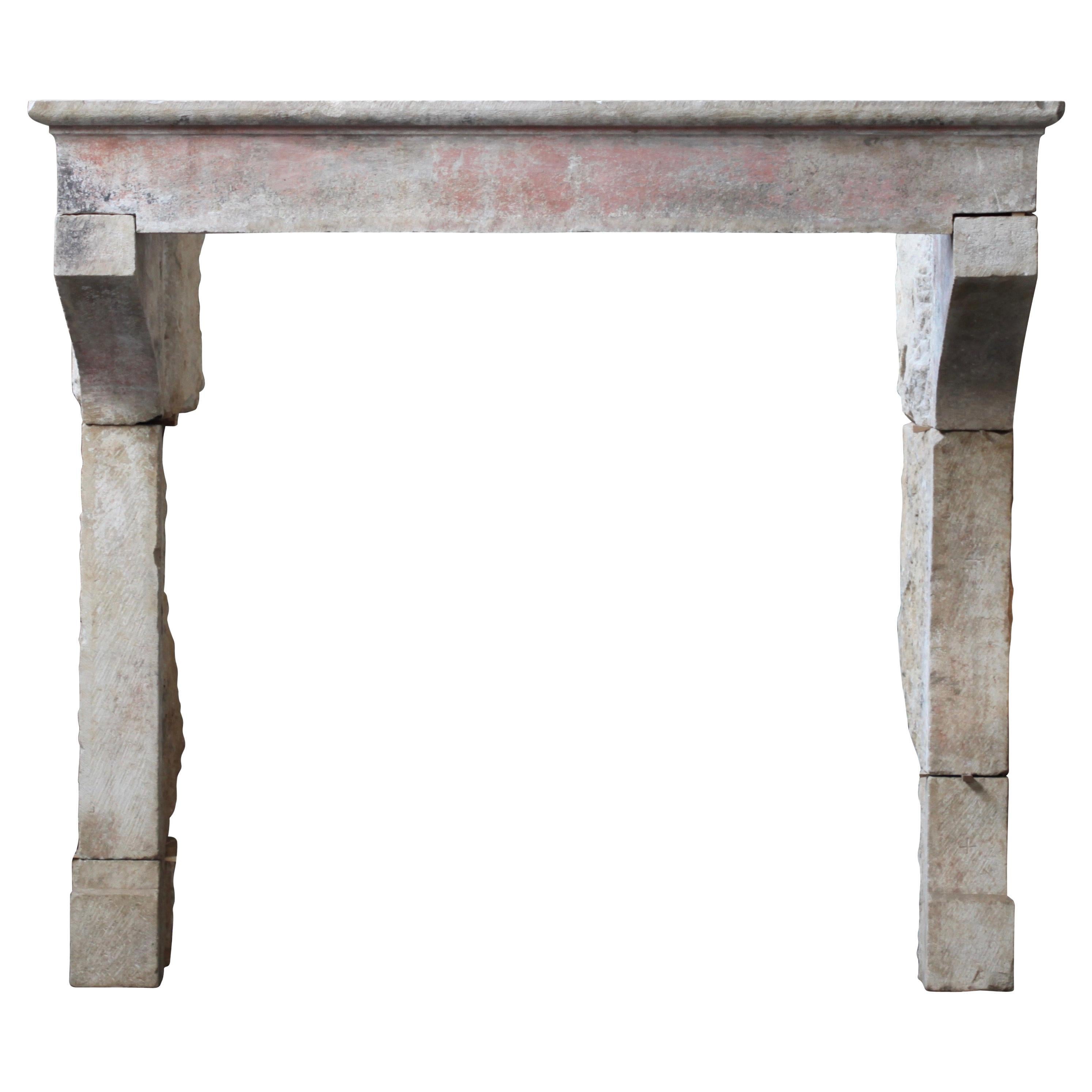 16th Century French Country Style Limestone Fireplace Mantel