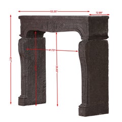 Dark Aubergine Lava Stone Fireplace Mantel  18th Century  Rustic Elegance
