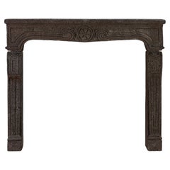 Dark Aubergine Lava Stone Fireplace Mantel  18th Century  Rustic Elegance